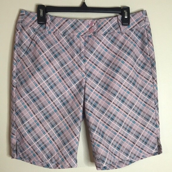 Callaway Flex Fabric UPF 50 Opti-Dri Pink Blue Plaid Checker ladies size 33” - Picture 3 of 10